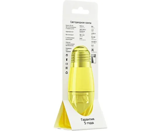 Geniled E27 C37 8W 2700 К линза арт. 01206 характеристики Geniled E27 C37 8W 2700 К линза арт. 01206 характеристики
