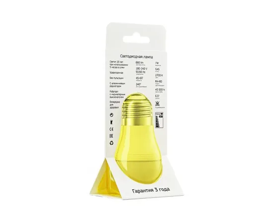 Характеристики Geniled Е27 G45 7W 2700K матовая арт. 01224