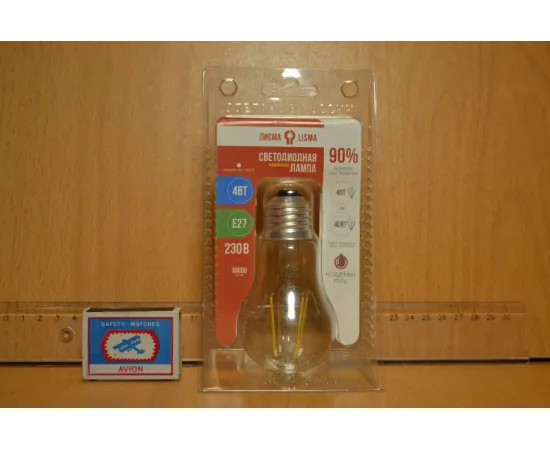 Лисма СДФ-4-1 (A50/E27/4W/4000K) в пластике арт. Лисма_016651 Упаковка + характеристики Лисма СДФ-4-1 (A50/E27/4W/4000K) в пластике арт. Лисма_016651 Упаковка + характеристики