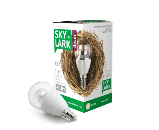 Светодиодная лампа SKY LARK E14 P45 5W 2700K арт. SLL-B05H2LW213