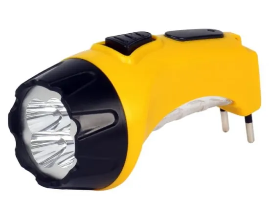 Аккумуляторный светодиодный фонарь Smartbuy 4+6 LED с прямой зарядкой, желтый (SBF-87-Y)/120 арт. SBF-87-Y