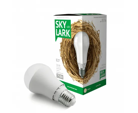 Светодиодная лампа SKY LARK E27 A60 10W 2700K арт. SLL-A10B1SW201