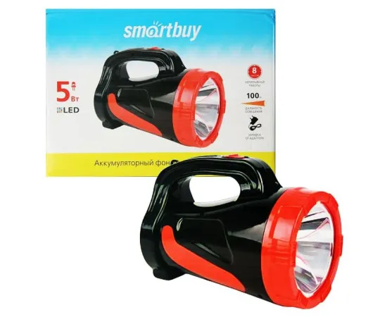 Упаковка Аккумуляторный фонарь-прожектор Smartbuy 5W, черный (SBF-355-K)/40 арт. SBF-355-K Упаковка Аккумуляторный фонарь-прожектор Smartbuy 5W, черный (SBF-355-K)/40 арт. SBF-355-K