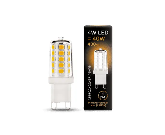 Gauss LED G9 AC185-265V 4W 2700K керамика 1/10/200 арт. 107309104
