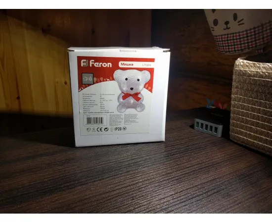 Гирлянда Feron LT024 белый световая фигура (0.5w, 135*110*160мм, 3v батарейки 2*AA) арт. 26722