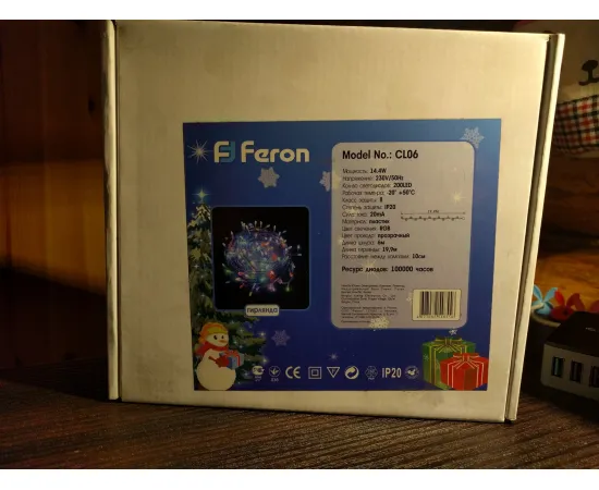 Гирлянда Feron CL06 RGB линейная (14.4w с контроллером, 20м+5м прозрачный шнур, 220v) арт. 26780